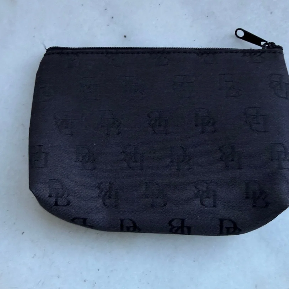 Dooney & Bourke black signature logo canvas pouch